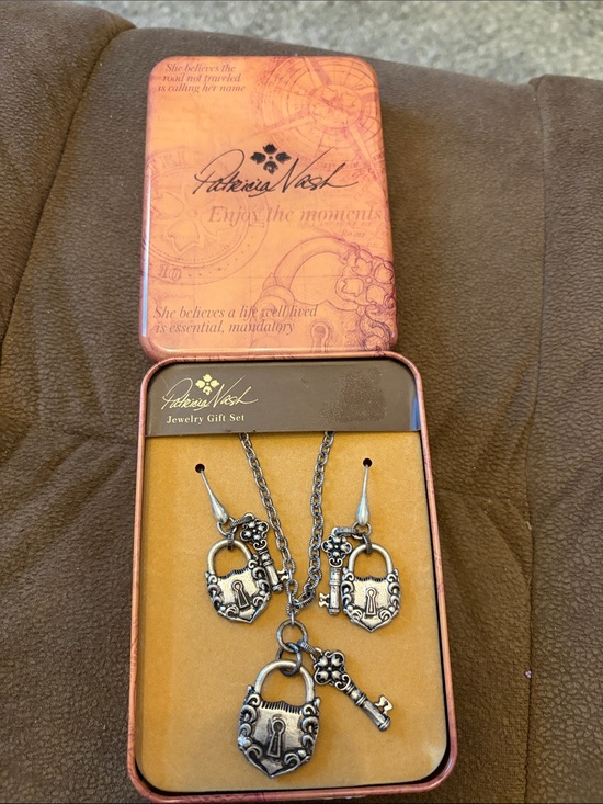 Patricia Nash Jewelry - Patricia Nash Silver-Tone Padlock & Key Necklace and Earring Set 30 inch L
